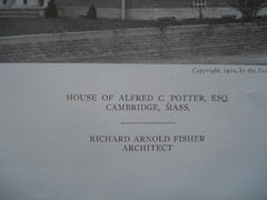 House of Alfred C. Potter, Esq., Cambridge, MA, 1910, Richard Arnold Fisher