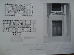 Plans and Main Entrance of City Hall, Colorado Springs, CO, 1905, T. MacLaren