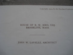 House of R.W. Bird, Esq., Brookline, MA, 1910, John W. Lavelle