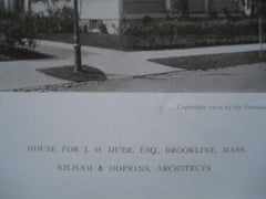 House for J.H. Duer, Esq. , Brookline, MA, 1910, Kilham & Hopkins