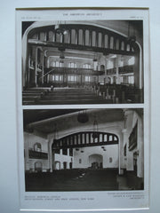 Interior of the Bethany Memorial Church, Sixty-Seventh Street and First Avenue , New York, NY, 1910, Nelson & Van Wagenen