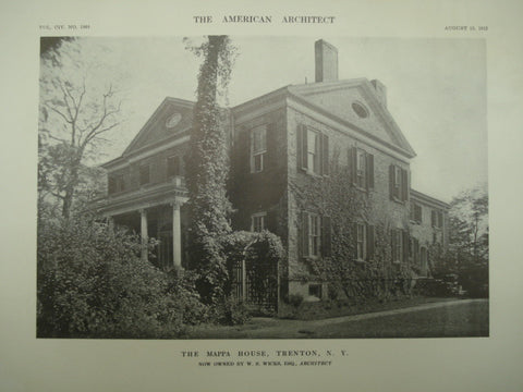 Exterior of the Mappa House , Trenton, NY, 1913, W. S. Wicks