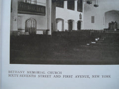 Interior of the Bethany Memorial Church, Sixty-Seventh Street and First Avenue , New York, NY, 1910, Nelson & Van Wagenen