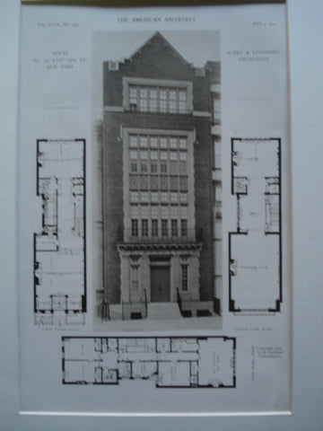 House No. 124 on East 55th St., New York, NY, 1910, Albro & Linderberg