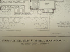 House for Mrs. Mary C. Russell , Hollywood, CA, 1913, Elmer Grey