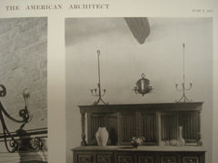 Lamp and Dining Room Sideboard of the Fraternity House for the Phi Gamma Delta Club , Philadelphia, PA, 1915, Mellor & Meigs