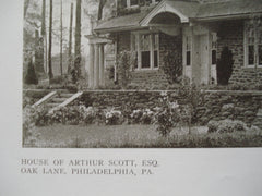 House of Arthur Scott, Esq. on Oak Lane, Philadelphia, PA, 1910, Valentine B. Lee