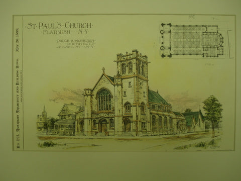 St. Paul's Church , Flatbush, NY, 1899, Dodge & Morrison