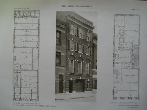 Garage and Apartment at No. 163 East Sixty-Ninth Street, New York, NY, 1910, Albro & Lindeberg