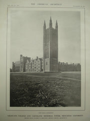 View from the Northwest of the Graduate College and Cleveland Memorial Tower at Princeton University, Princeton, NJ, 1913, Cram, Goodhue & Ferguson