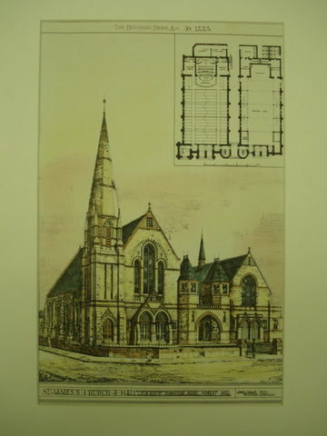 St. John's Church & Hall to be built at Stanstead Road, Forest Hill, London, England, UK, 1883, James Tolley