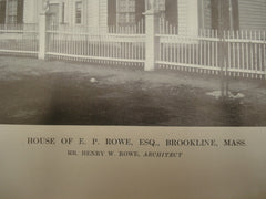 House of E. P. Rowe, Esq., Brookline, MA, 1913, Henry W. Rowe