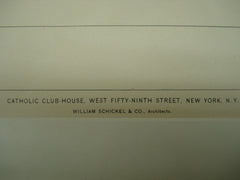 Catholic Club-House on West Fifty-Ninth Street , New York, NY, 1895, William Schickel & Co