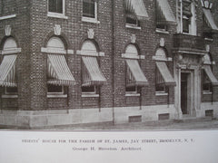 Priests' House for the Parish of St. James, Jay Street, Brooklyn, NY, 1906, George H. Streeton