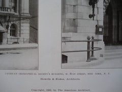 American Geographical Society's Building, W. 81st Street, New York, NY, 1906, Howells & Stokes