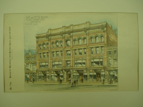 Store and Office Building for the Laning Estate , Wilkes Barre, PA, 1889, M. B. Houpt