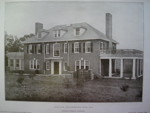 House of Dr. Leslie Goldthwaite, Milton, MA, 1906, Winslow & Bigelow