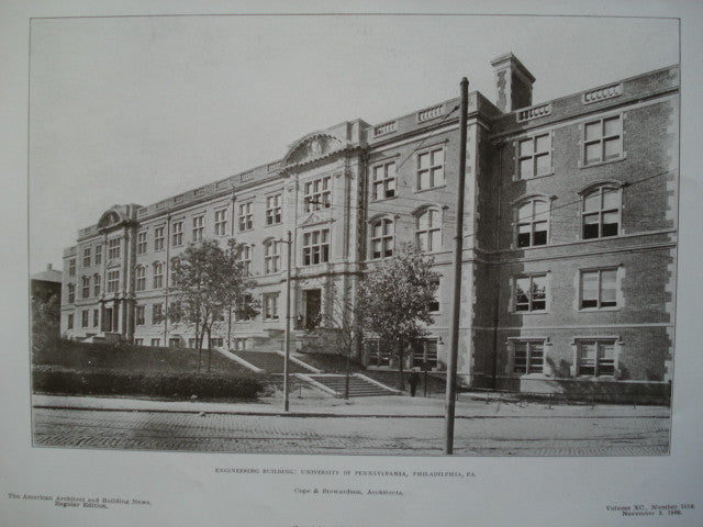Engineering Building: University of Pennsylvania, Philadelphia, PA, 1906, Cope & Stewardson