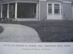 House of George B. Baker, Esq., Chestnut Hill, MA, 1905, Chapman & Frazer