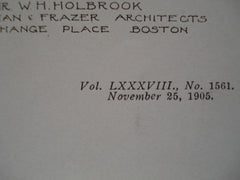 House for Mr. W.H. Holbrook, Newton, MA, 1905, Chapman & Frazer