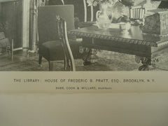 Library in the House of Frederic B. Pratt, Esq., Brooklyn, NY, 1898, Babb, Cook & Willard