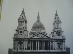 Saint Paul's Cathedral, West Front View , London, England, UK, 1886