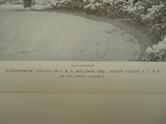 Main Entrance of the Estate of C. K. G. Billings, Esq., Locust Valley, Long Island, NY, 1915, Guy Lowell