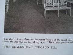 Reception Hall and Art Hall in the Blackstone , Chicago, IL, 1910, Marshall & Fox