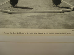 Formal Garden at the Residence of Mr. and Mrs. James Ward Throne , Santa Barbara, CA, 1930, Elmer Clark