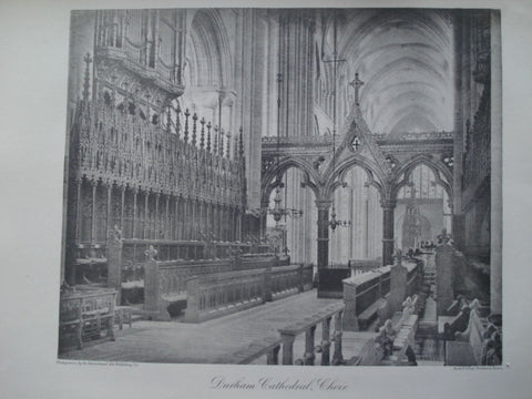 Durham Cathedral, Choir View , Durham, England, UK, 1886