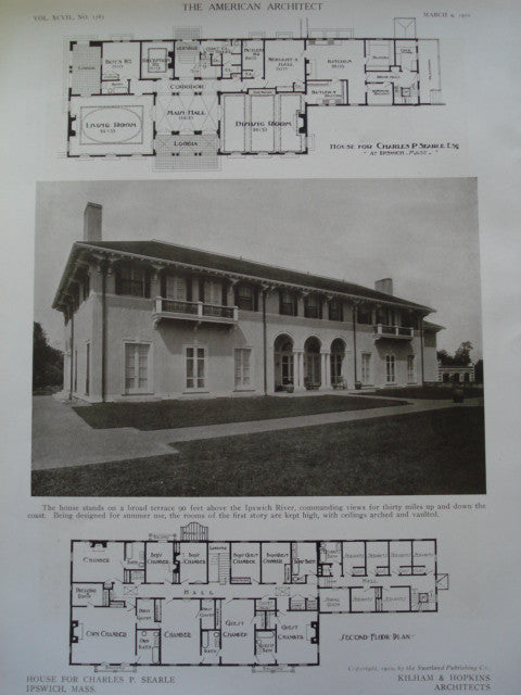 House for Charles P. Searle , Ipswich, MA, 1910, Kilham & Hopkins