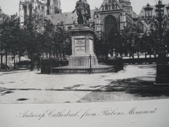 Antwerp Cathedral, from Rubens Monument , Antwerp, Belgium, EUR, 1886