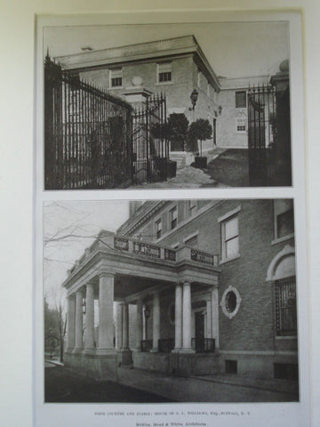 Porte Cochere and Stable: House of G.L. Williams, Esq., Buffalo, NY, 1907, McKim, Mead & White