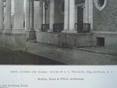 Porte Cochere and Stable: House of G.L. Williams, Esq., Buffalo, NY, 1907, McKim, Mead & White