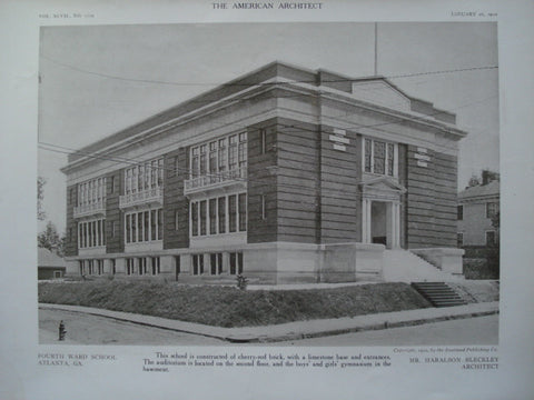 Fourth Ward School, Atlanta, GA, 1910, Haralson Bleckley