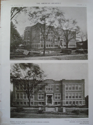 Additional Views of the Model School Building at the State Normal School , Willimantic, CT, 1910, Davis & Brooks