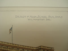 Design for a High School Building , Wilmington, DE, 1899, H. A. Campbell