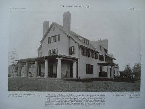 House of Wm. G. Borland, Esq. , Mount Kisco, NY, 1910, Delano & Aldrich