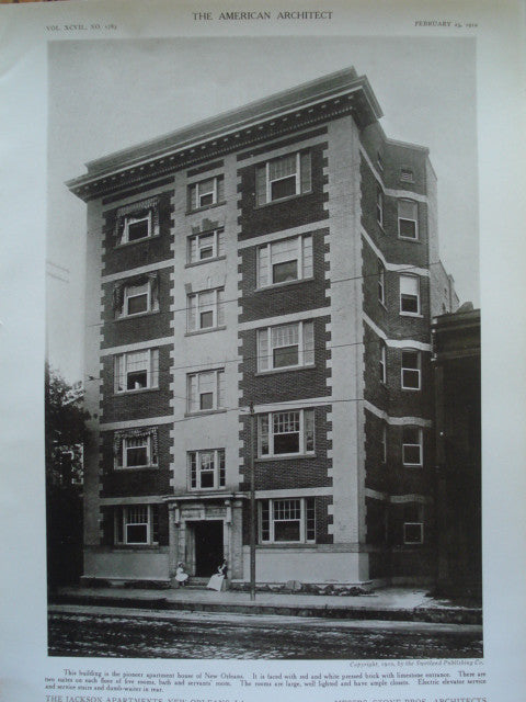 Jackson Apartments , New Orleans, LA, 1910, Stone Bros.