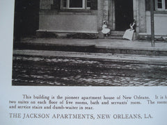 Jackson Apartments , New Orleans, LA, 1910, Stone Bros.