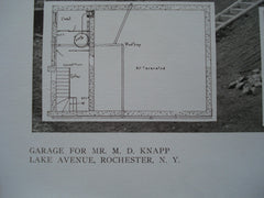 Garage for Mr. M.D. Knapp on Lake Avenue , Rochester, NY, 1910, James R. Tyler