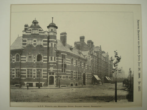 LCC Weights and Measures Office on Calvert Avenue , Shoreditch, London, England, UK, 1900, Unknown