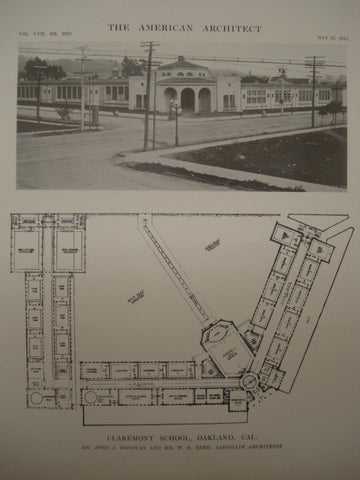Claremont School , Oakland, CA, 1915, John J. Donovan and W. D. Reed