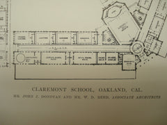 Claremont School , Oakland, CA, 1915, John J. Donovan and W. D. Reed