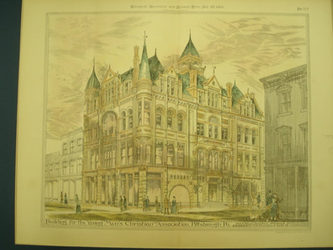 Building for the Young Men's Christian Association, Pittsburgh, PA, 1883, J. A. Schweinfurth