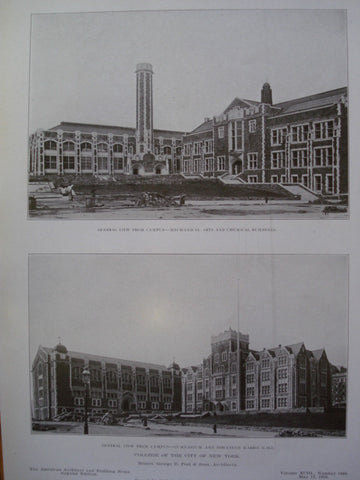 Mechanical Arts and Chemical Buildings & the Gymnasium and Townsend Harris Hall, College of the City of New York, New York, NY, 1908, Messrs. George B. Post & Sons
