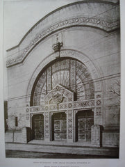 Detail of the Entrance of Rodef Sholem Synagogue, Pittsburgh, PA, 1908, Messrs. Palmer & Hornbostel