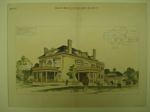 Alterations and Additions to the Residence for Geo. D. Selden , Erie, PA, 1894, Swan & Falkner