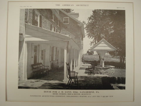 Detail of the House for J. H. Lynn, Esq. , Langhorne, PA, 1913, Messrs. Duhring, Okie & Ziegler