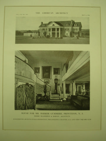 House for Mr. Barker Gummere , Princeton, NJ, 1913, Messrs. McGoodwin & Hawley